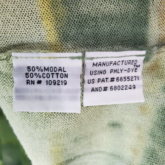 Ma+ch Marika Charles Womens Green Striped Dyed V-Neck Cotton Top Size 3 - Picture 5 of 6